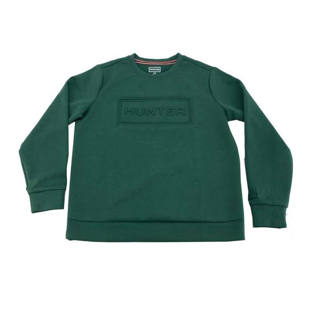 Hunter Women's Green Pullover Top: Embossed Logo / Size Medium